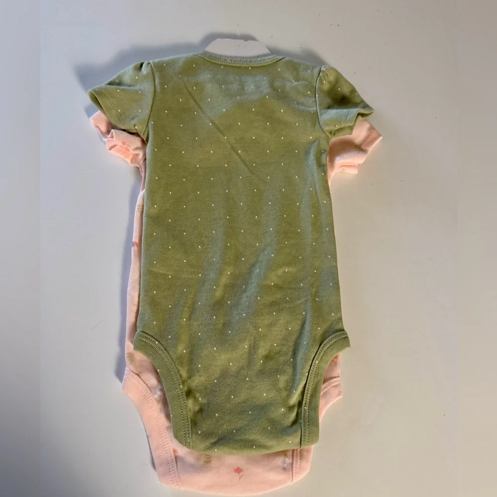 Carter's Baby 2 - Pack Pink and Olive Body Suit 6M
